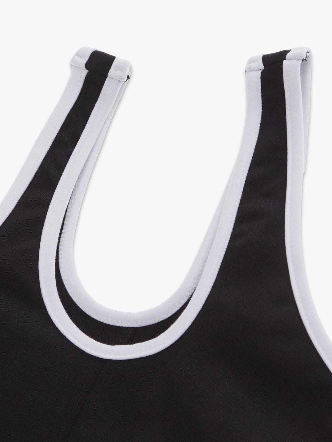 WOMENS LONG SLEEVE BRA TOP BLACK