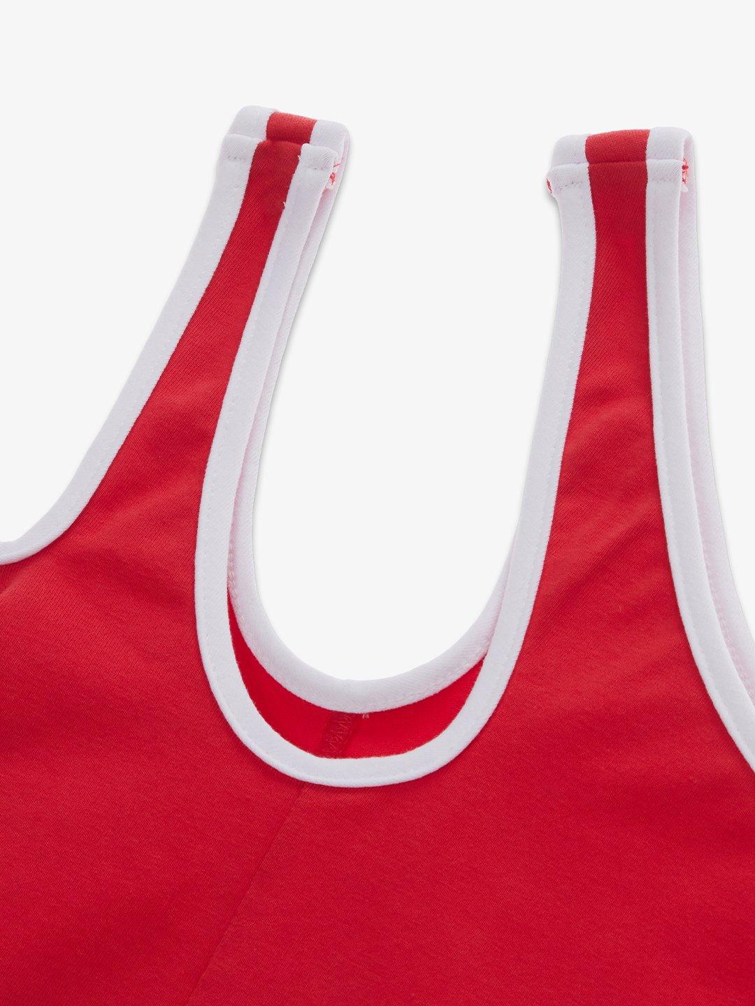 WOMENS LONG SLEEVE BRA TOP RED
