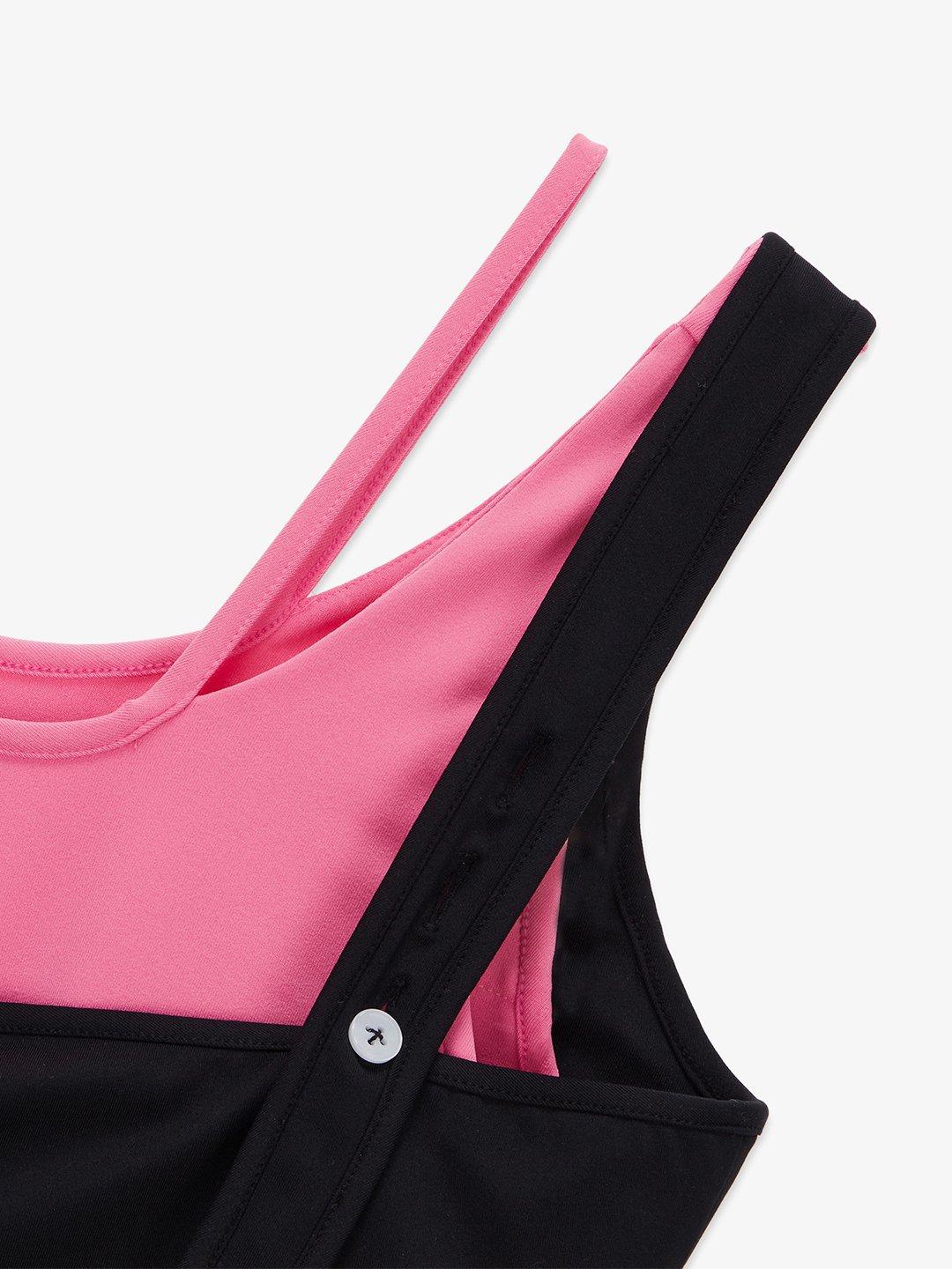 WOMENS LAYERED BRA TOP BLACK