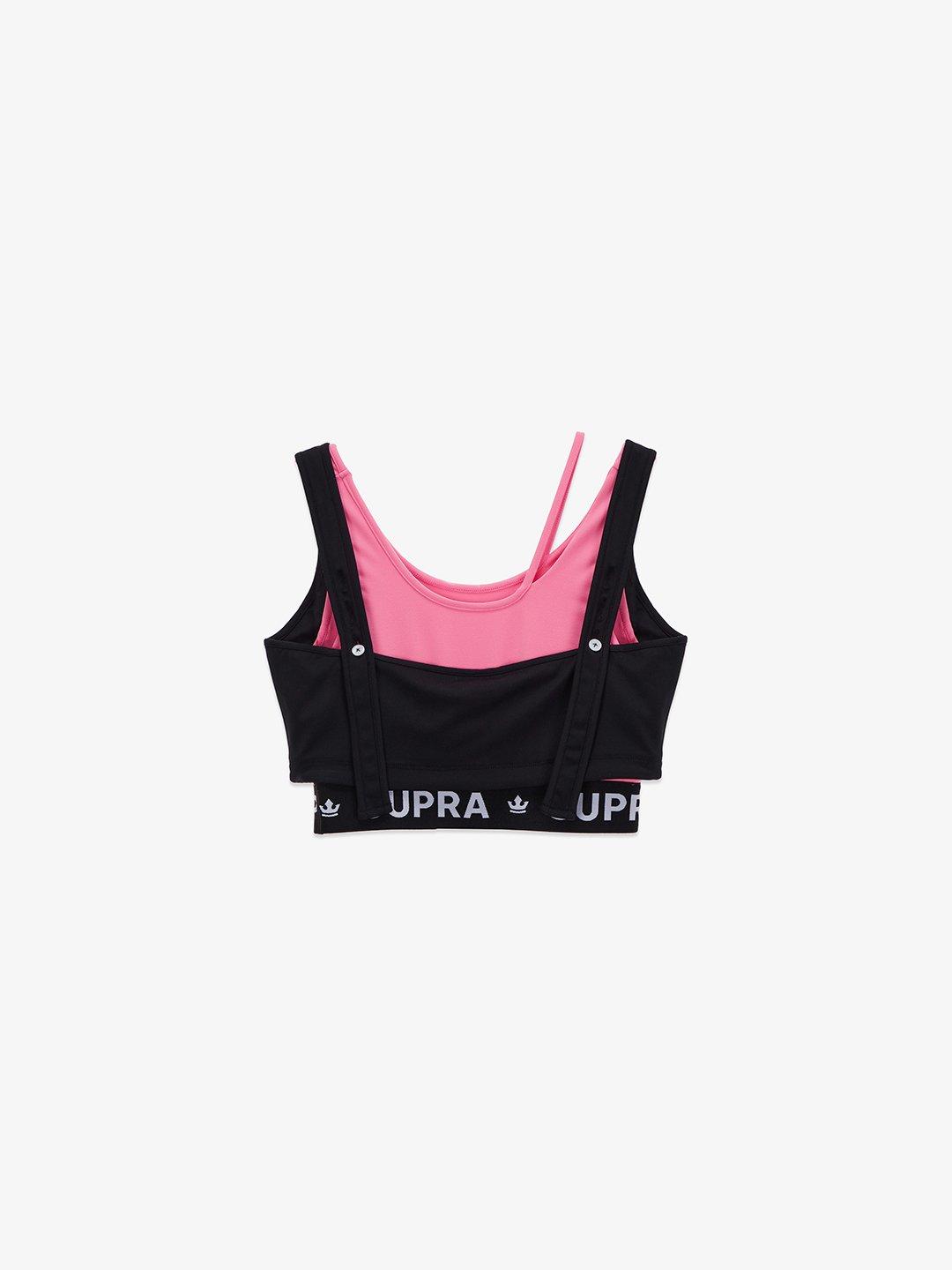WOMENS LAYERED BRA TOP BLACK