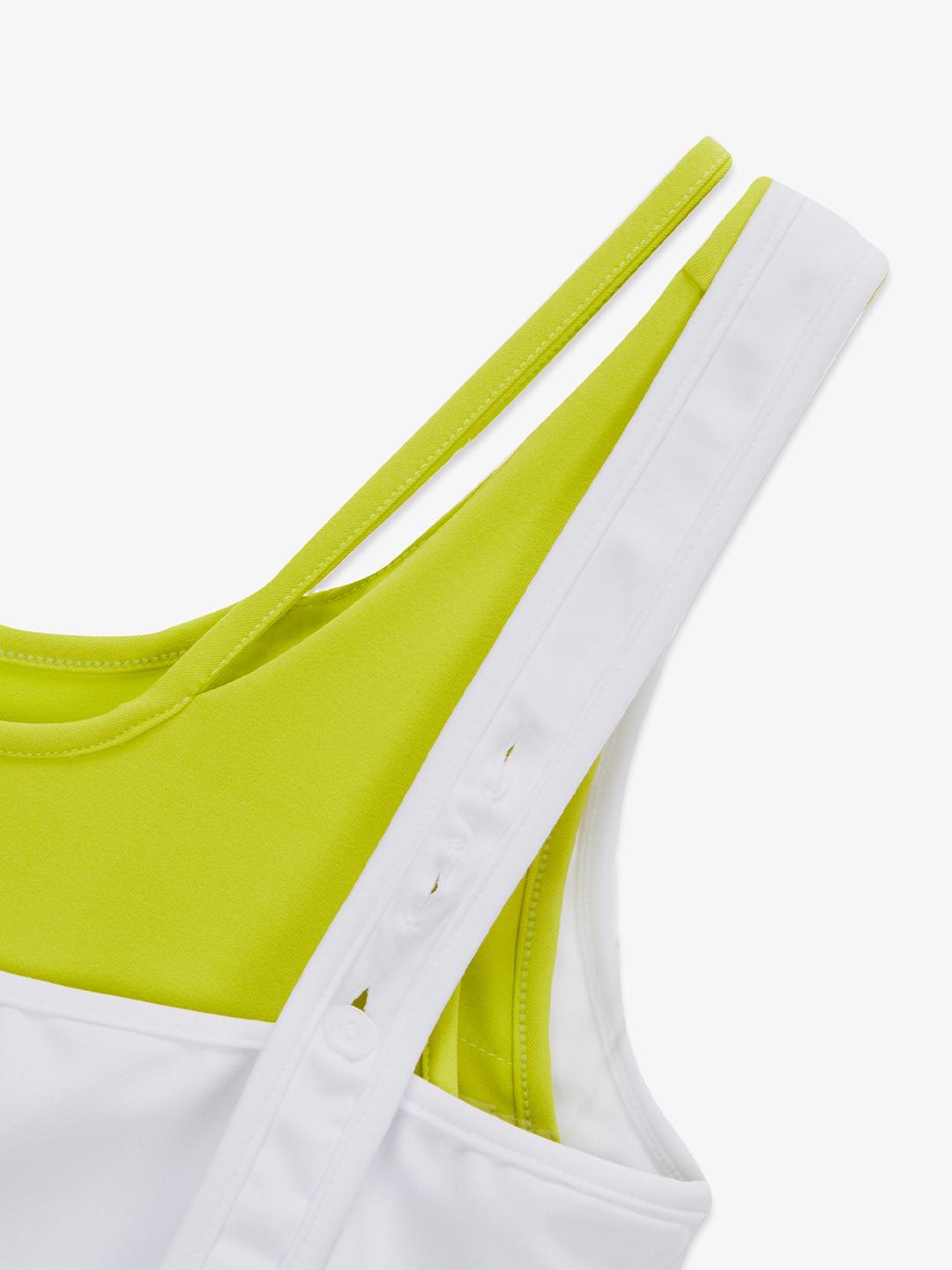 WOMENS LAYERED BRA TOP WHITE