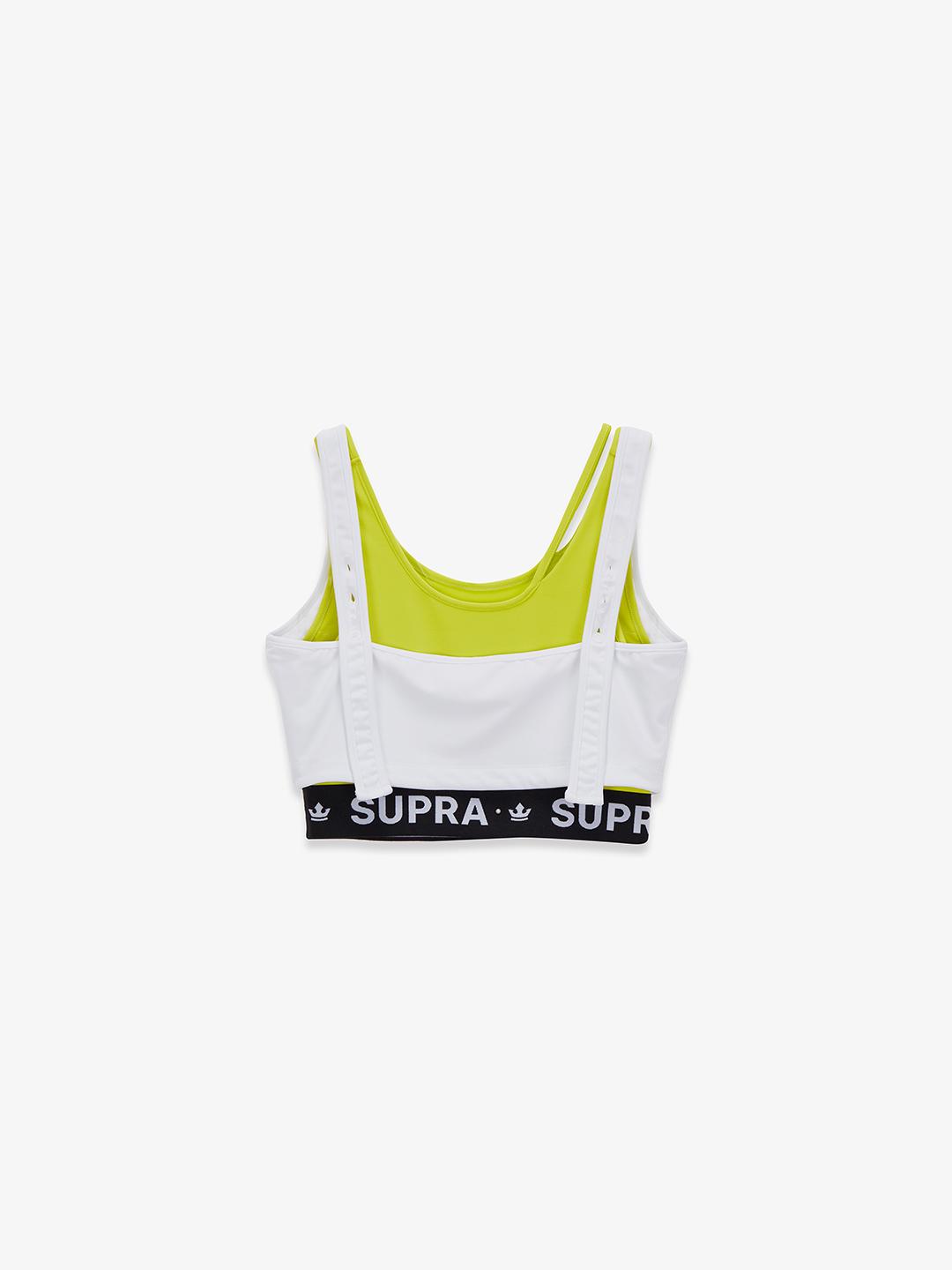 WOMENS LAYERED BRA TOP WHITE
