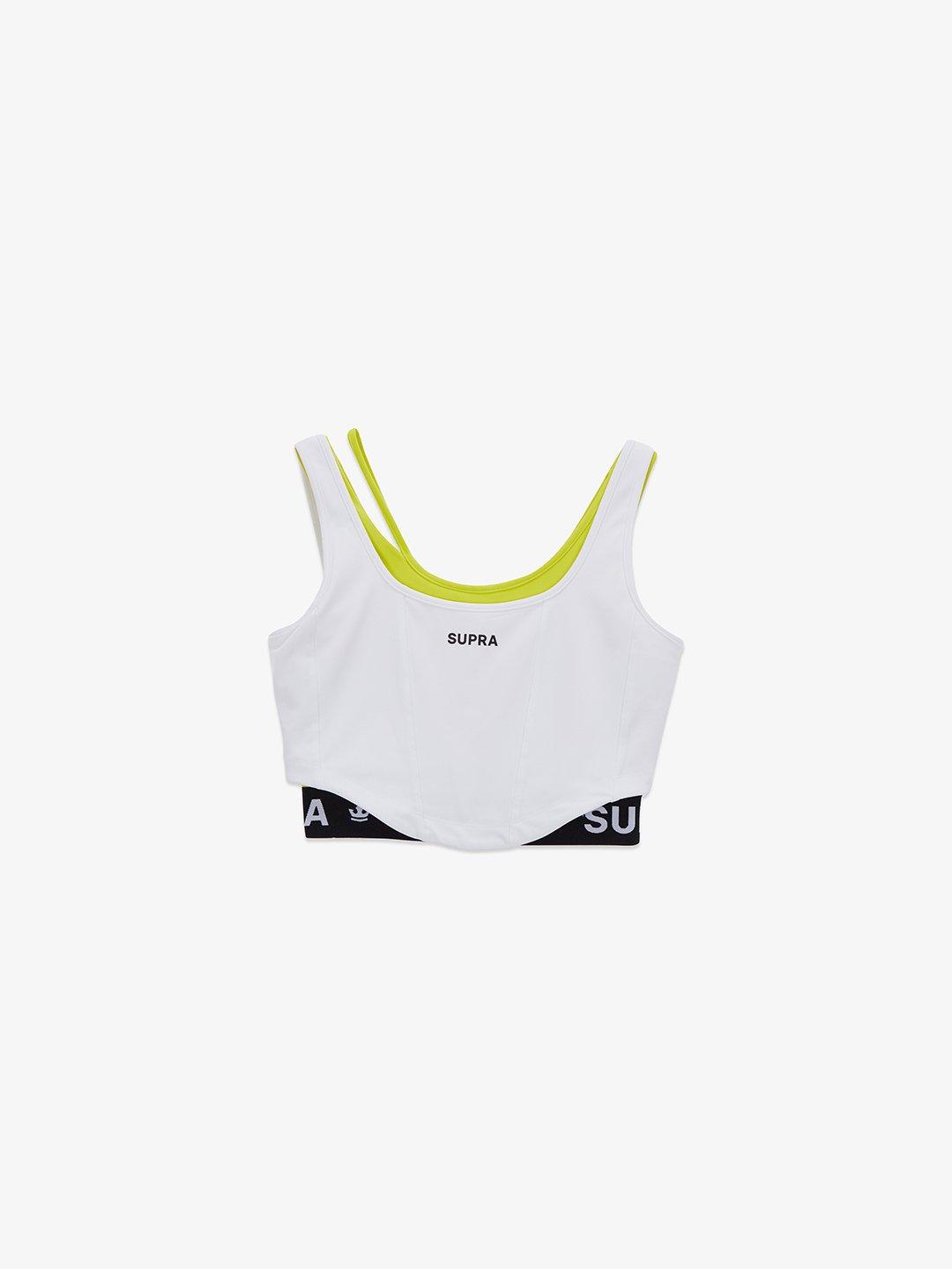 WOMENS LAYERED BRA TOP WHITE