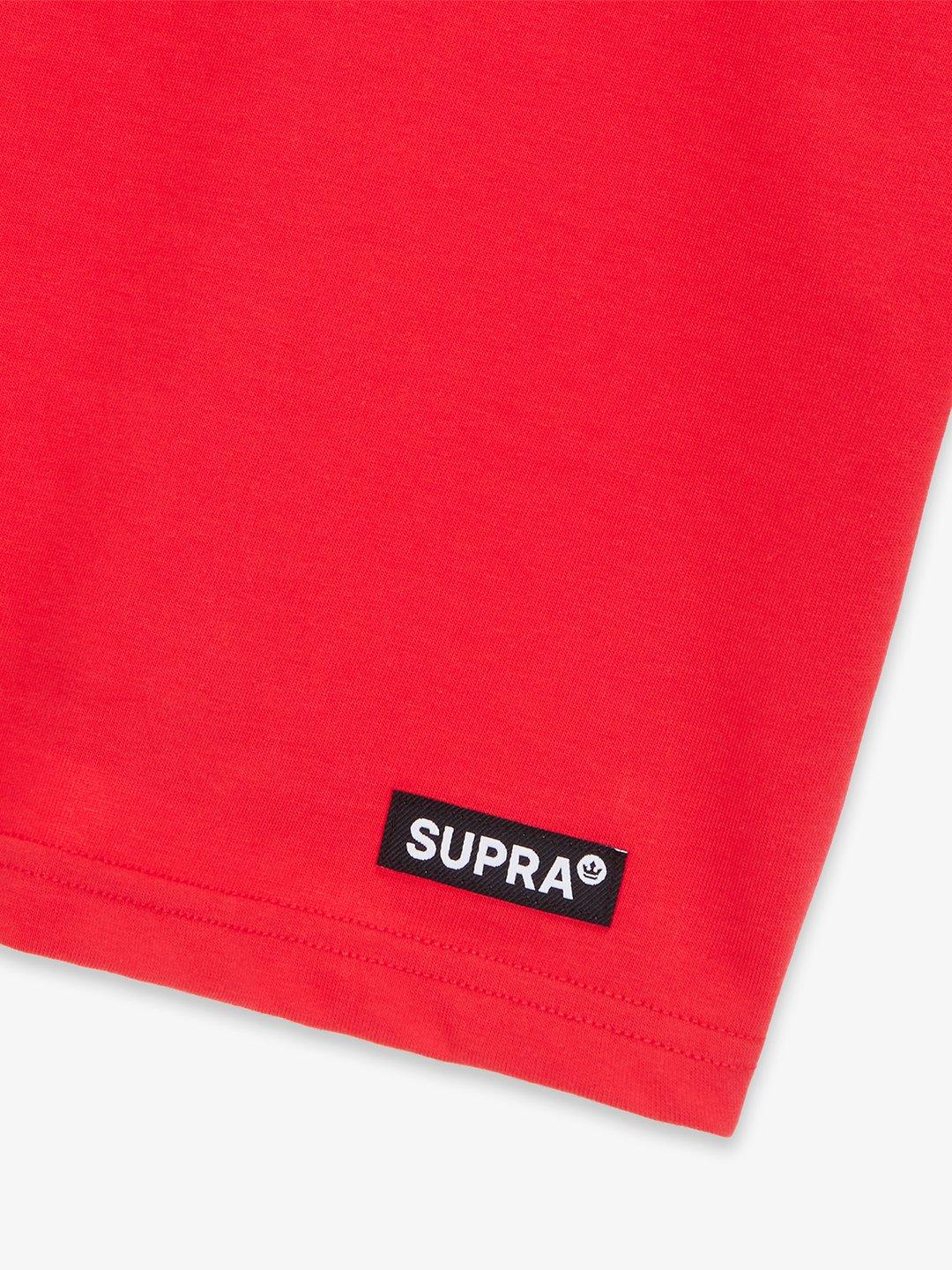 SUPRA PIXEL LOGO CROP T-SHIRT RED