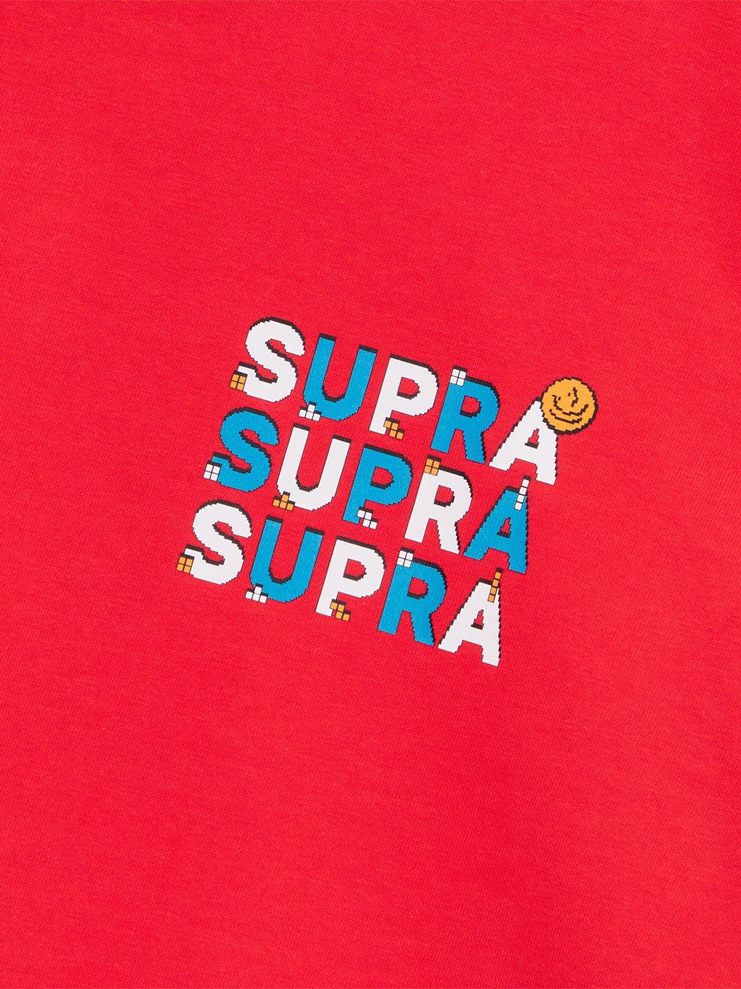 SUPRA PIXEL LOGO CROP T-SHIRT RED