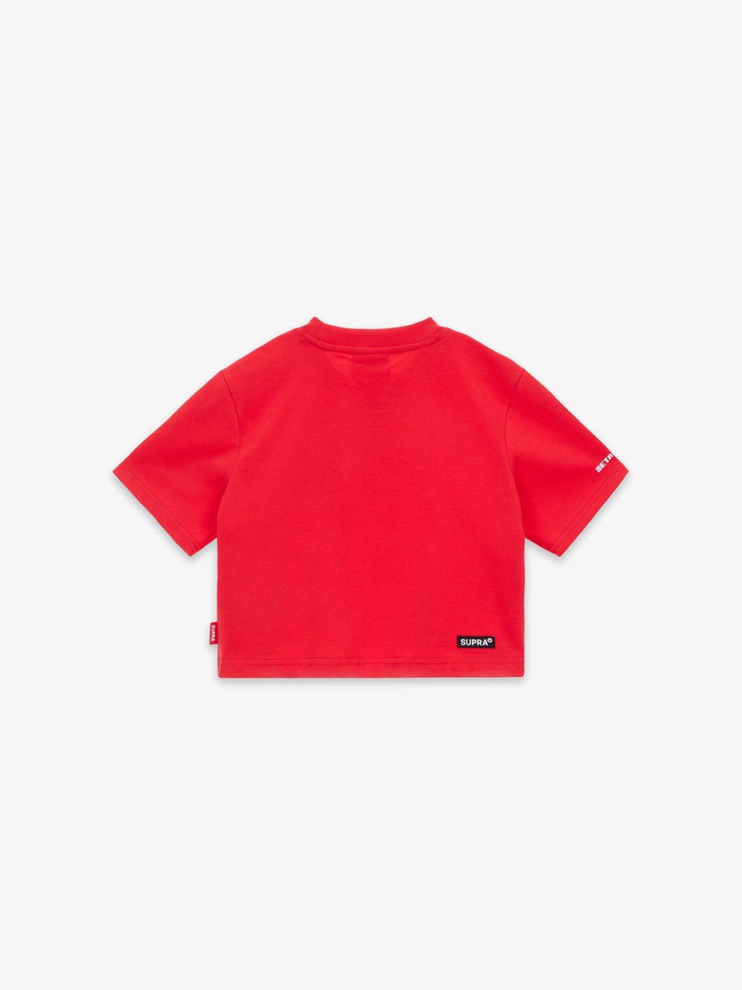 SUPRA PIXEL LOGO CROP T-SHIRT RED