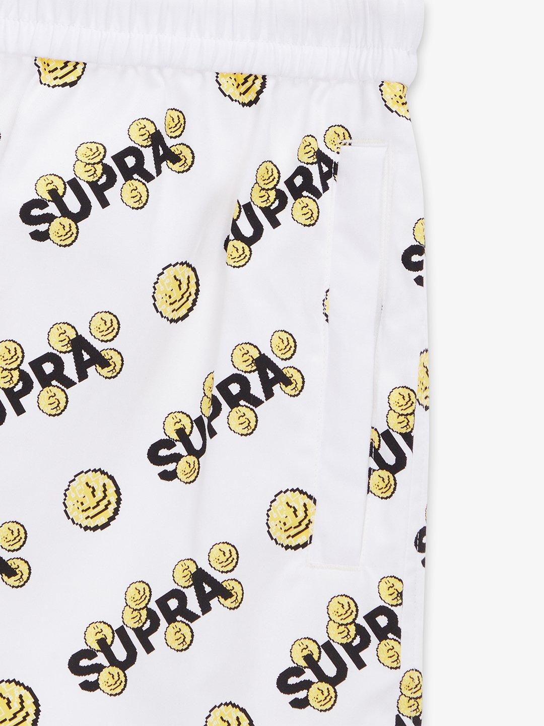 SUPRA COIN MONOGRAM SHORTS WHITE