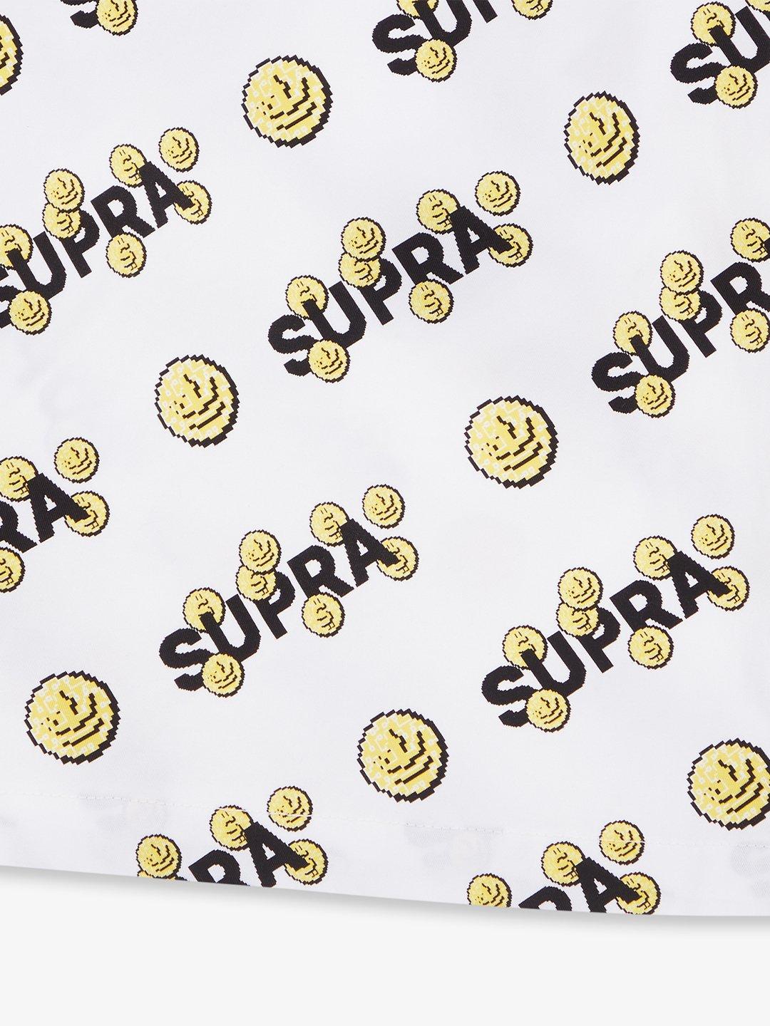 SUPRA COIN MONOGRAM SHORTS WHITE