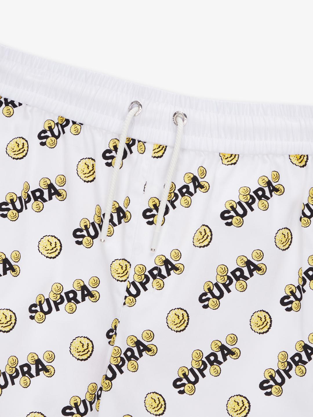 SUPRA COIN MONOGRAM SHORTS WHITE