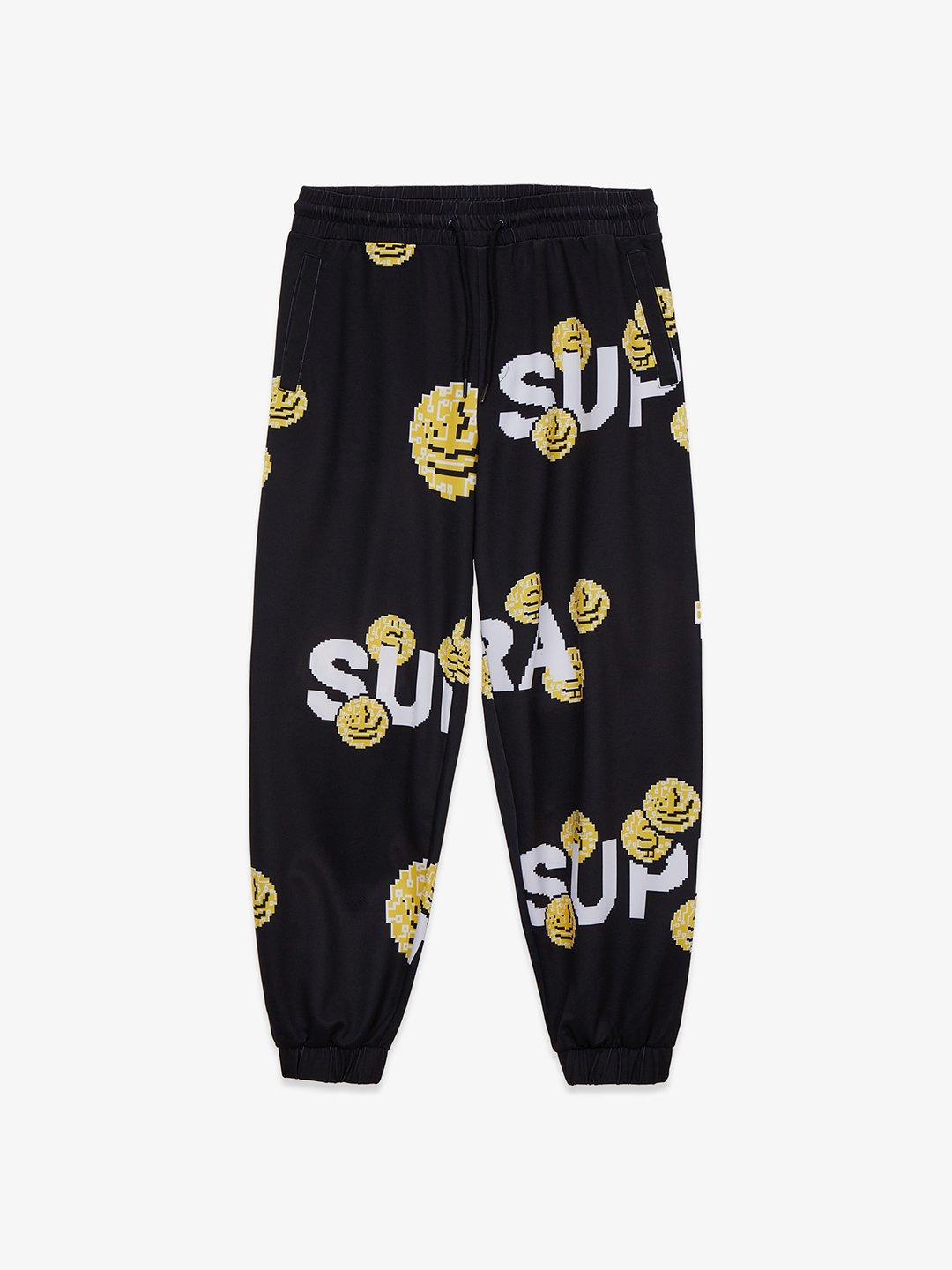 SUPRA COIN MONOGRAM JOGGER PANTS BLACK