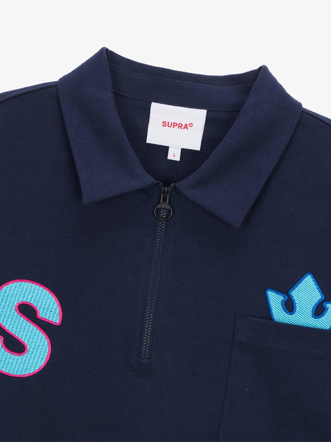 SUPRA SPELL MONOGRAM PIQUE SHIRT NAVY