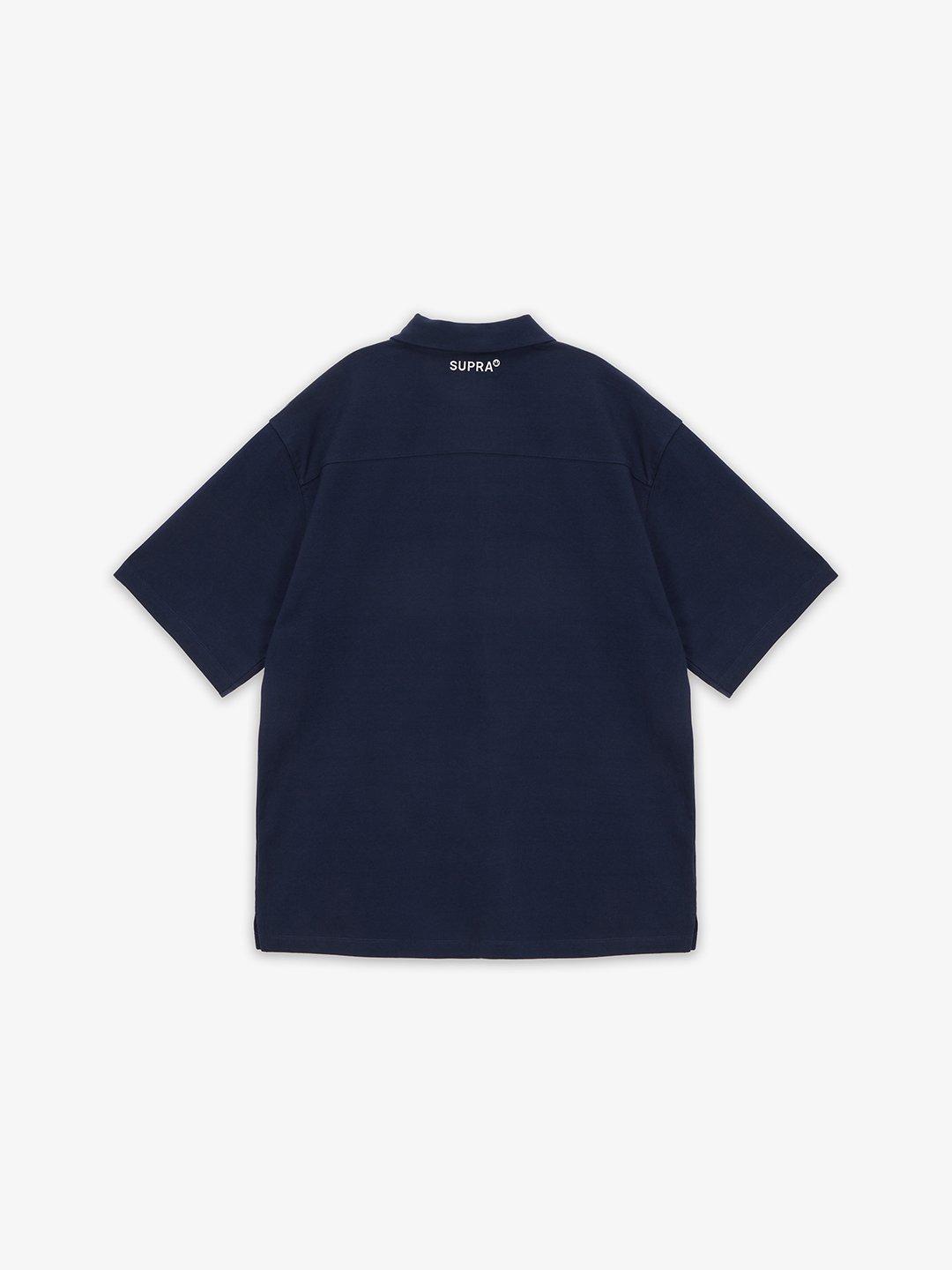 SUPRA SPELL MONOGRAM PIQUE SHIRT NAVY