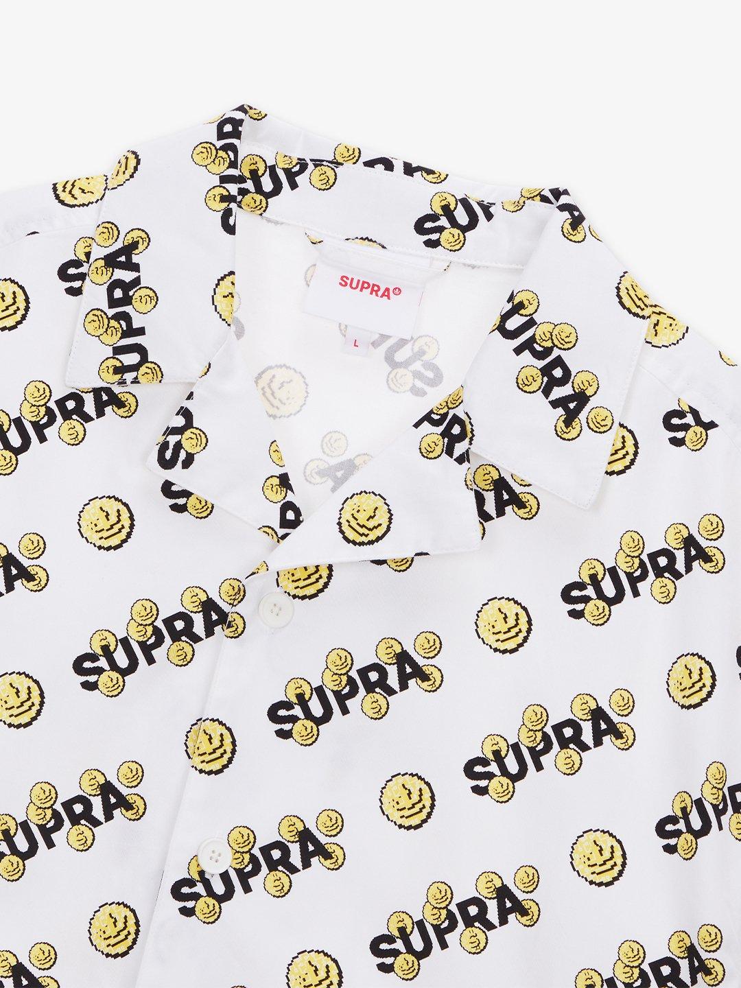 SUPRA COIN MONOGRAM HALF SHIRT WHITE