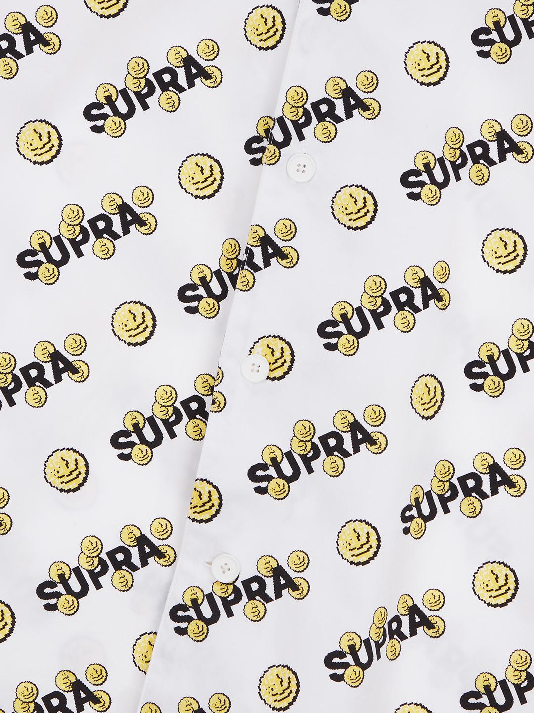SUPRA COIN MONOGRAM HALF SHIRT WHITE