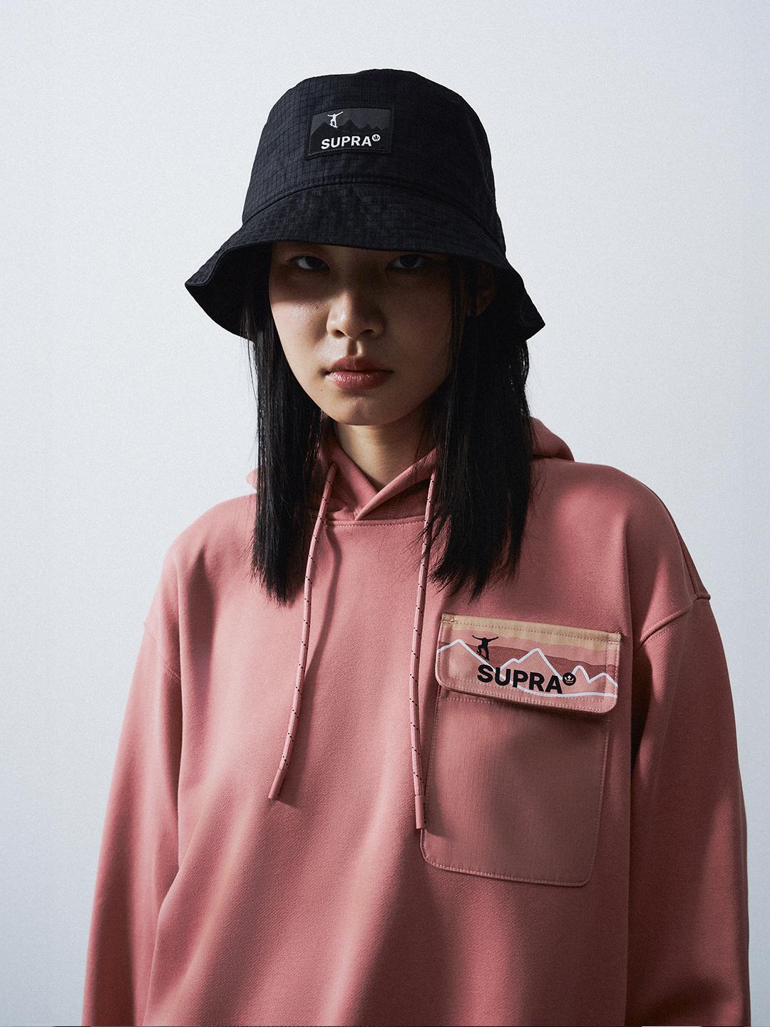 우븐 포켓 믹스 후드티