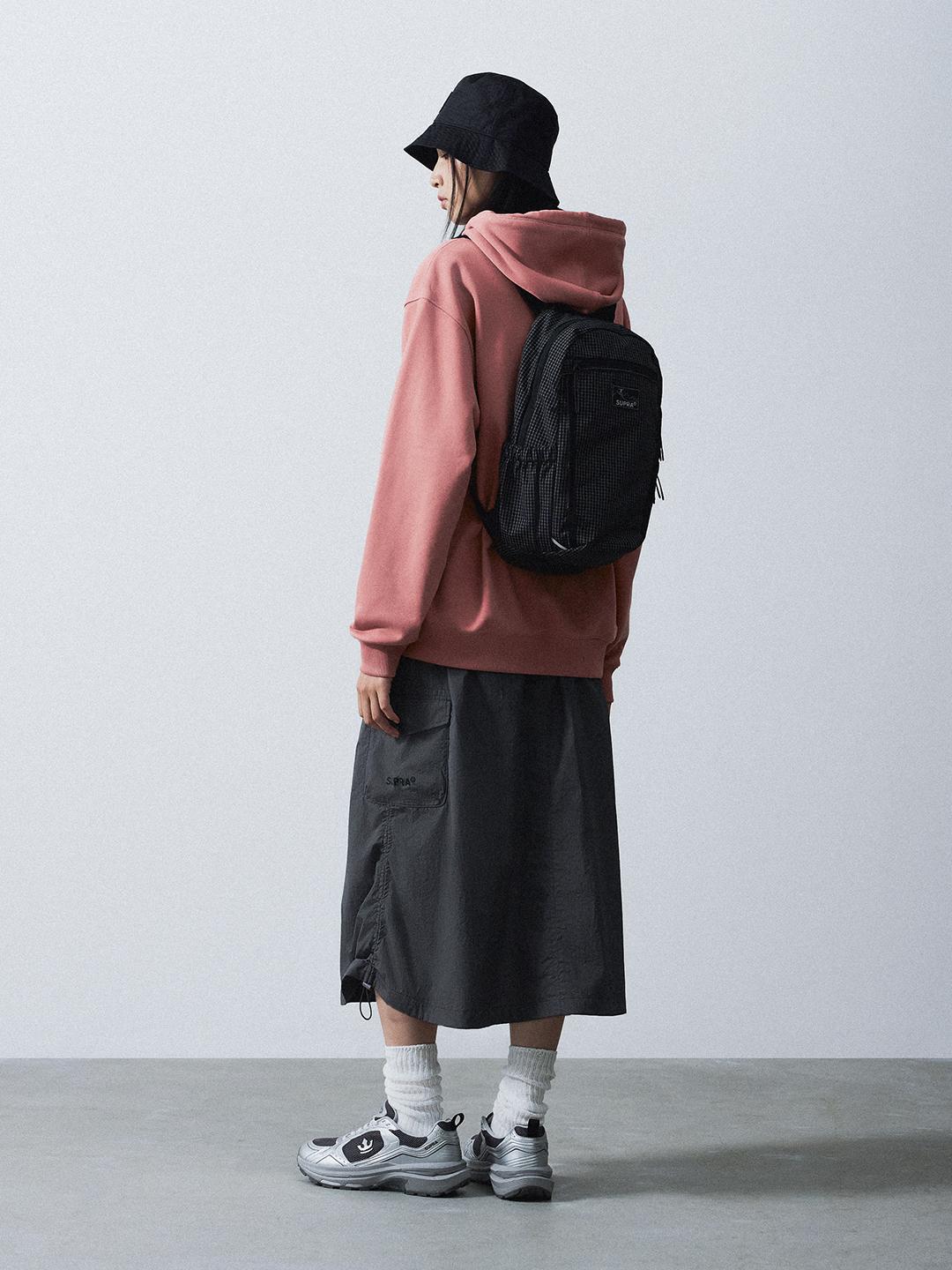 우븐 포켓 믹스 후드티