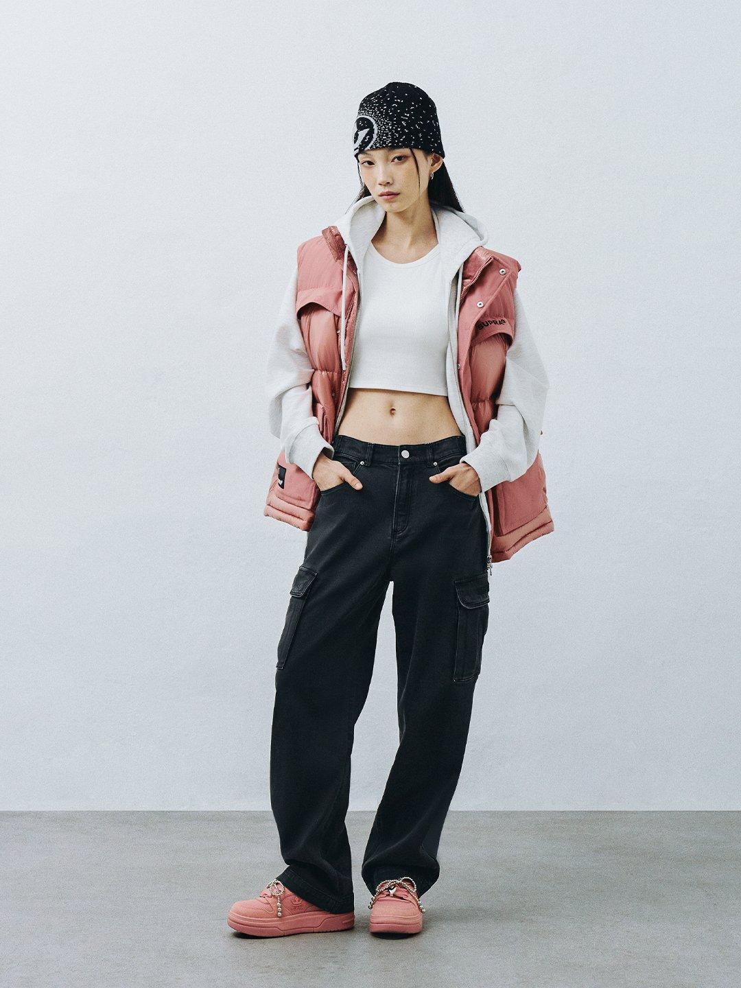 크라운 로고 포인트 비니