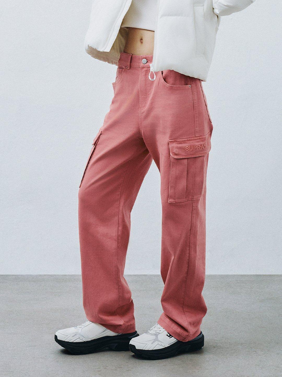 여성 와이드 데님 카고 팬츠